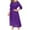 Purple, variant on Women Lace Plus Size Midi Cocktail Dress for Evening Prom Classy Elegant Mock Neck 3/4 Sleeve Flowy a Line Gown Dress