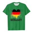 thumbnail image 2 of WhouRiu Little Girl T Shirts Flag Of Germany Print Short Sleeve T Shirt Kids Trend Loose Tee Tops Green,Sizes 6-7, 2 of 3