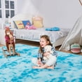 thumbnail image 3 of Ultra Soft Rug for Living Room, 8X10 Fluffy Shag Area Rug for Bedroom, Modern Shaggy Carpets Fuzzy Rug for Teens Dorm Nursery Home Decor Aesthetic, Upgrade Anti-Skid Durable, Tie-Dyed Blue, 3 of 18
