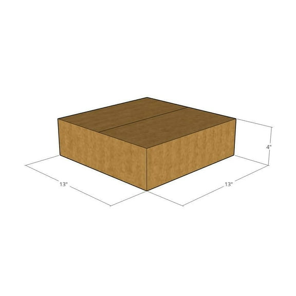 13x13x4 Kraft Brown Corrugated Shipping Boxes, 32 ECT Single-Wall, Qty 75