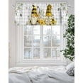 thumbnail image 5 of Curtain Valance for Windows,Summer Blossom Daisy Dwarf Kitchen Valances Rod Pocket Short Curtains,Classic Gray White Plaid Window Treatment Panel for Bedroom Bathroom 42x12in, 5 of 9