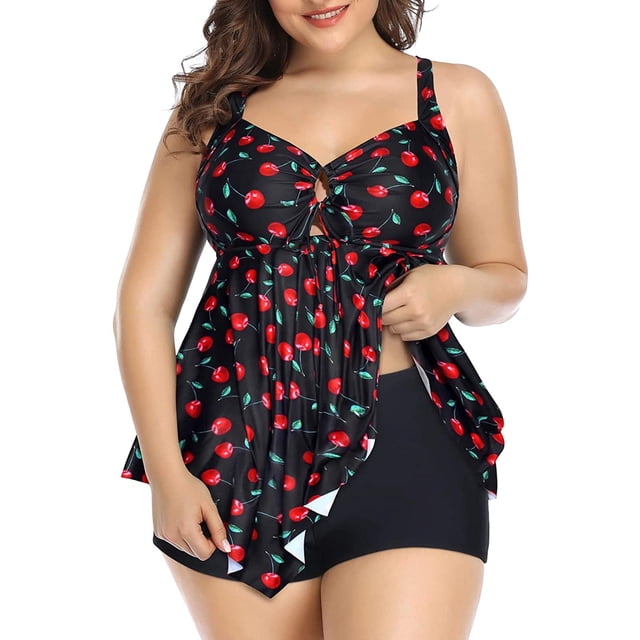 CAICJ98 Bikini String Maillot de Bain Femme 2 Pcs Haut Licou et Mini Jupe Ensemble de Couverture Rouge,TG