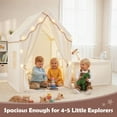thumbnail image 2 of Gymax Kids Play Tent w/Playpen Yard Door Curtains Windows Star Lights for Boys Girls Beige, 2 of 10