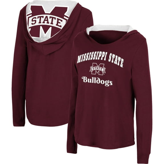 Women's Colosseum Maroon Mississippi State Bulldogs Catalina Hoodie Long Sleeve T-Shirt