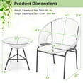 thumbnail image 3 of Costway 3 PCS Patio Acapulco Furniture Bistro Set Plastic Rope Glass Table White, 3 of 10