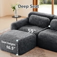 thumbnail image 6 of FFH 80.4" Loveseat with Ottomans, Modular Sleeper Sofa Cloud Couch for Living Room, Dark Gray, 6 of 12