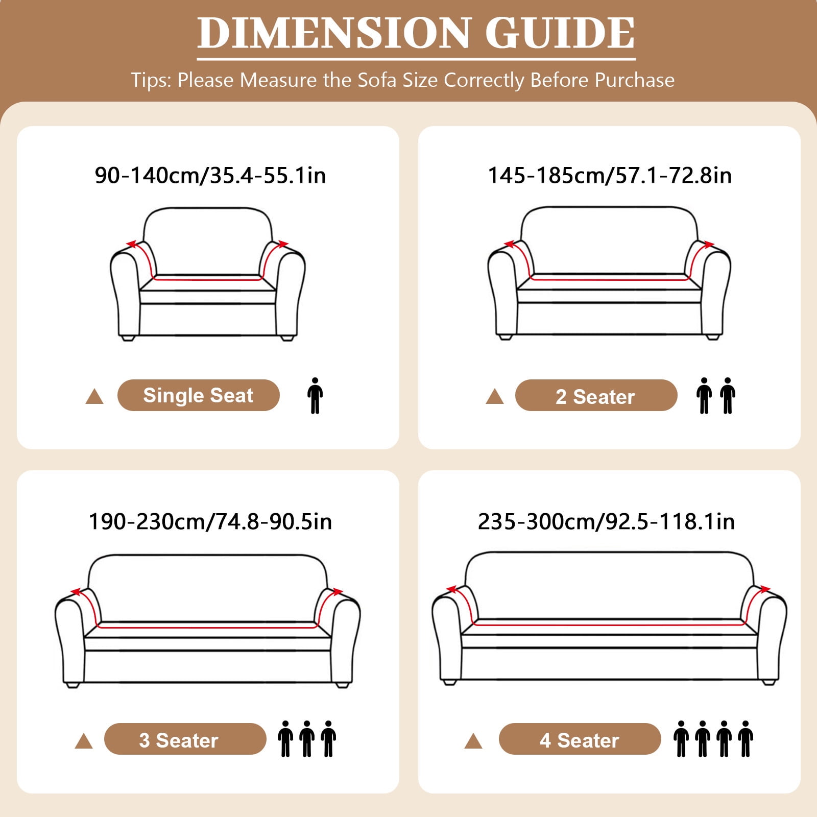 ANMINY Stretch Sofa Slipcover with Skirt Non-Slip Jacquard Universal Soft Sofa Cover with Elastic Bottom Couch Protector 1-Seater (35.4"–55.1")