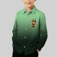 thumbnail image 2 of RXMEKW Chemise à Manches Longues Imprimée de la Saint-Patrick pour Garçons avec Col Rabattu, 95 % Coton 5 % Élasthanne, Vert, 2 of 7