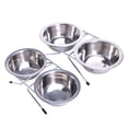 thumbnail image 2 of Sofullue Double Small Dog Bowls Stainless Steel Food and Water Bowl Set for Puppy, 2 of 11