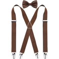 thumbnail image 1 of GFDYREE 2.5CM Men's Solid Formal Banded Bow tie & Suspenders Sets 4-Clip, 1 of 6