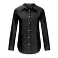 thumbnail image 5 of Patlollav New Womens Washed Cotton and Linen Shirts Long Sleeve Dress Shirts Wrinkle Free Collared Work Office Solid Blouses Corset Tops, 5 of 6