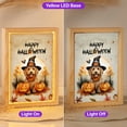 thumbnail image 2 of Happy Halloween Goldendoodle Witches Hat Pumpkin Carving Acrylic Plaque with Wood Photo Frame Box Doodle Dog Lover Gifts Idea Light Box - 02019, 2 of 5