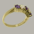 thumbnail image 3 of LBG British Made 9k Yellow Gold Natural Amethyst & Opal Womens Promise Ring - 33 size options - Size 4.5, 3 of 7