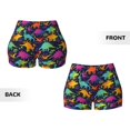 thumbnail image 5 of Picia Colorful Dinosaur Printed Workout Shorts for Women Seamless Scrunch Butt Lifting High Waisted Yoga Gym Booty Running Moisture-wicking Short Pants-Small, 5 of 9