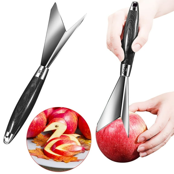 Stainless Steel Fruit Knife, Kitchen Carving Cutting Knife, Push Knife for Home Fruit Platter, Premium Durable Household Utensil for Effortless Fruit Decoration