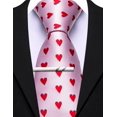 thumbnail image 3 of Corbata Barry.Wang de Seda con Corazones Rosados 152x8 cm con Pinza para Corbata, 3 of 6