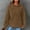 Brown, variant on Lolmot Halloween Sweatshirts for Women Long Sleeve Drawstring Waffle Pullover Sweatshirts Solid Color Loose Sweatshirt with Pocket