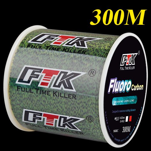 FTK 300m Fishing Line Invisible Carbon Fiber Speckle Fluorocarbon Fishing Line 4.13LB-34.32LB/0.14mm-0.5mm Ocean Boat Fishing 003 1.0-0.165mm-5.39LB