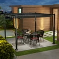 thumbnail image 5 of Spaco Outdoor Gazebo,Patios Gazebos,10 x 10 Feet Outdoor Pergola with Retractable Canopy and Metal Columns-Gray, 5 of 11