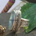 thumbnail image 3 of Abalone Shell Ring: 925 Sterling Silver Boho Gemstone, 3 of 10