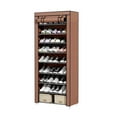 thumbnail image 2 of AuroraX Dustproof Shoe Rack with Curtain Cover Cabinet 10 Tier Tall Closed Shoe Rack Organizer Coffee Free Standing Corner Space-Saving Sturdy Shelf Holds 30 Pairs Shoe Storage for Closet,Entryway, 2 of 3