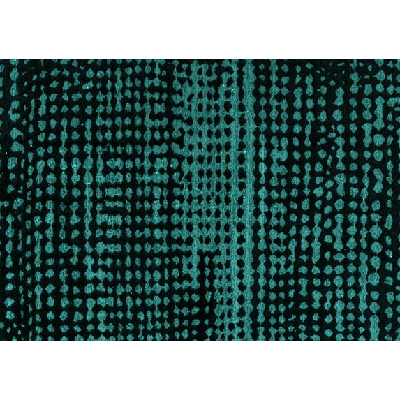 Ahgly Company Machine Washable Indoor Rectangle Abstract Turquoise Blue Modern Area Rugs, 7' x 10'