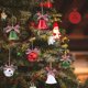 thumbnail image 3 of 6 Piezas Adornos de Campanas de Navidad Cascabeles de Navidad Campanas Artesanales Recortes de Estrellas Campanas de Aniversario de Navidad con Bayas de Acebo para decoración de árbol de Navidad, 3 of 5