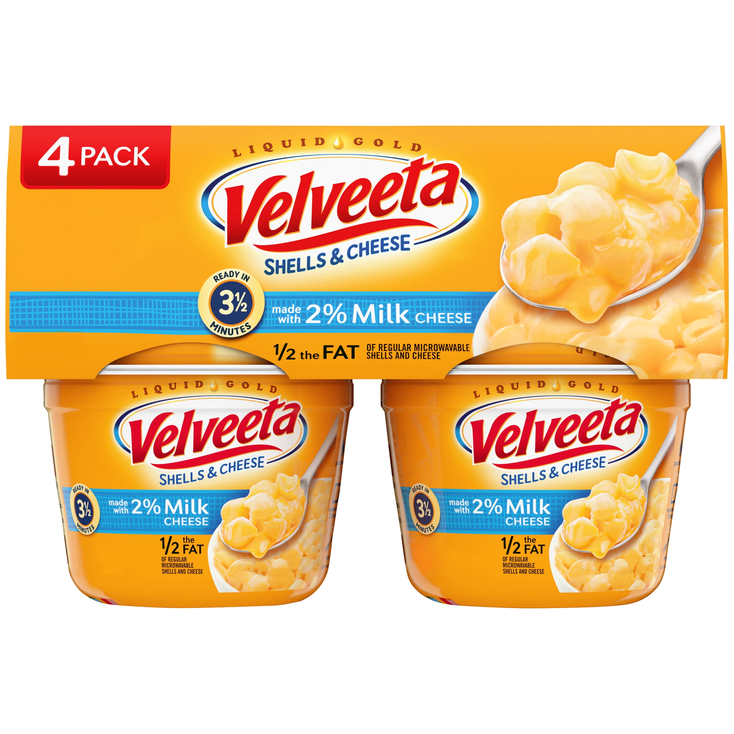 VELVEETA Shells and Cheese Cups Made with 2 Milk Cheese, 4 ct. Package