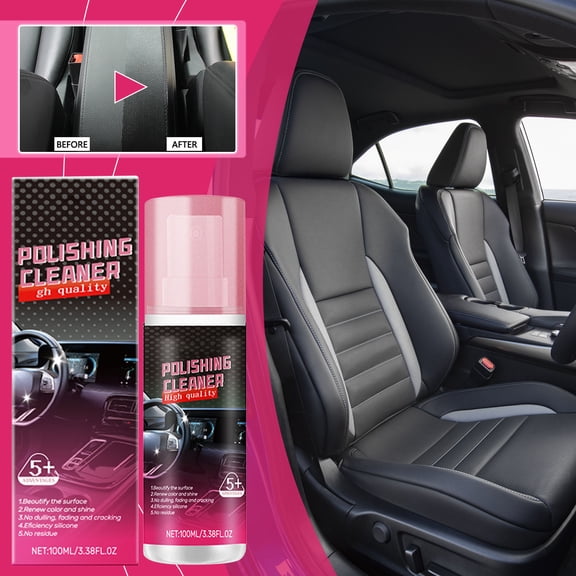 Eoozwa Leather & Interior Polish 100ml, Protective Cleaner for Car Dashboard & Trim, Non-Greasy Shine & UV Shield, Quick Detailer with Fresh Scent