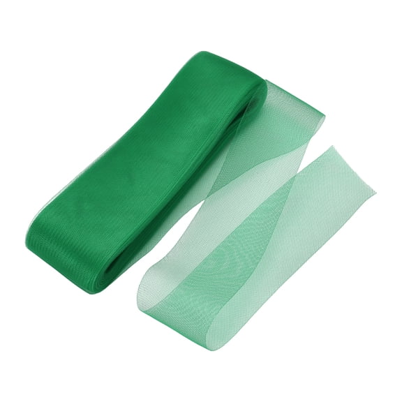 Uxcell Stiff Horsehair Braid 50 Yards 3 Inch Soft Horsehair Trim for Polyester Boning Sewing Wedding Dress Dance Gown Shaping Trimming, Green