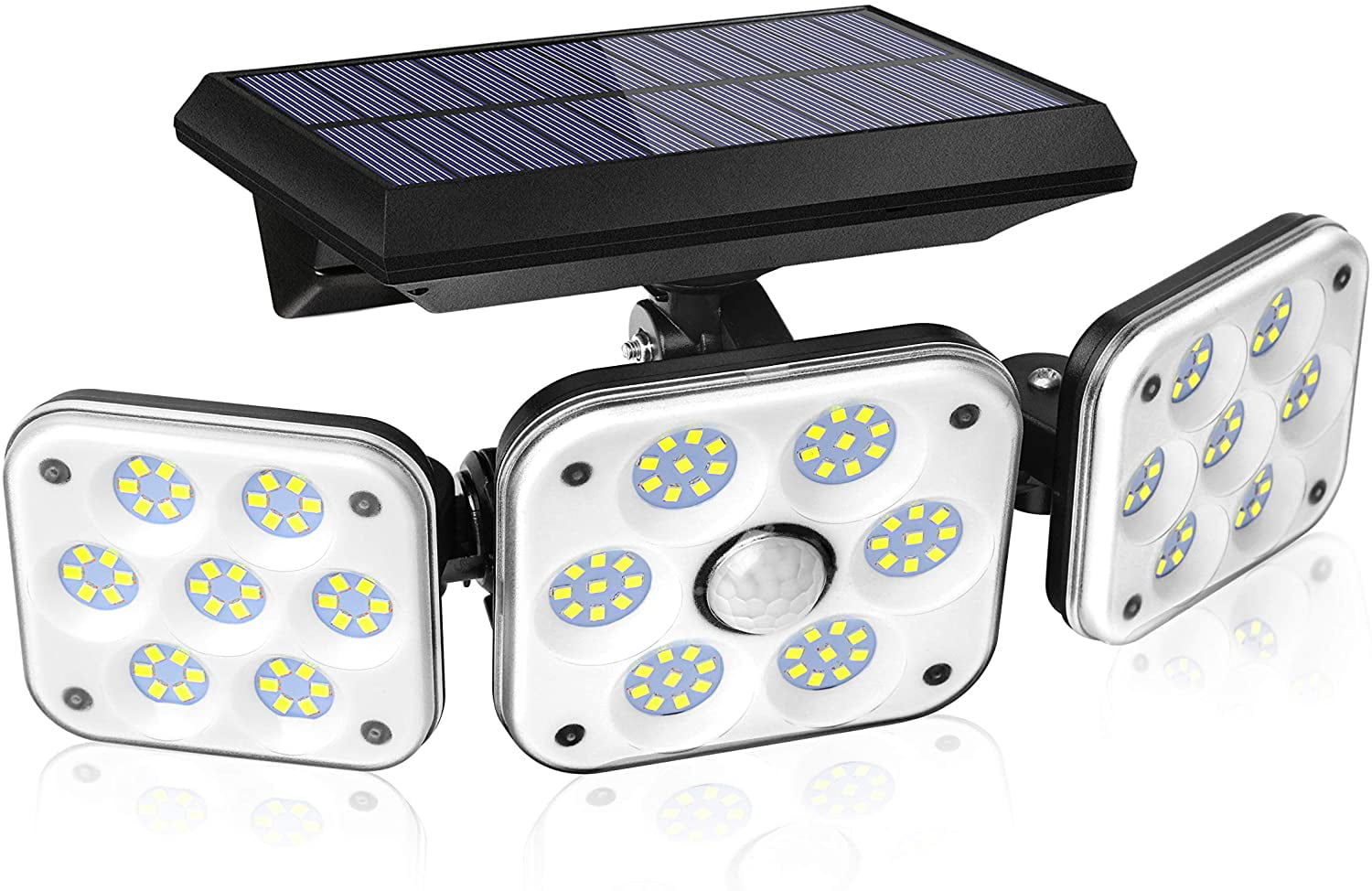138LED Solar Security Wall Lights 3 Head Motion Sensor Flood Spot Lamp Outdoor 