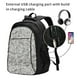thumbnail image 2 of Balery Silver Glitter Mochila con carga USB para hombre y mujer - Mochila impermeable y antirrobo para laptop con puerto USB para viajes, trabajo, 2 of 7