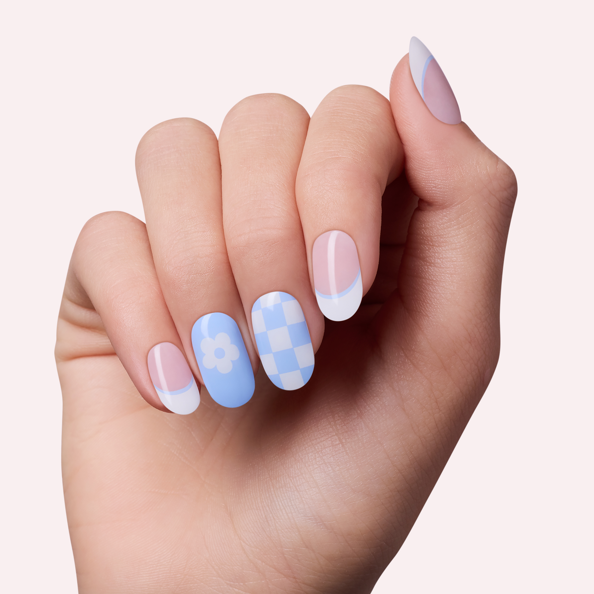 Dashing Diva GLAZE EXTENSIONS Refill Set in Chill Out, Short Round, Semi-Cured Gel Nail Lengthening Strips, Includes 30 Gel Strips (Required LED lamp sold separately)