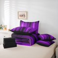 thumbnail image 6 of jejeloiu Purple Black Gradient Stripe 7pcs Bedding Comforter Set Kids,Geometric Ombre Lines Queen Bedding Sets,Reversible, 6 of 7