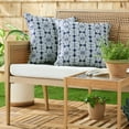 thumbnail image 2 of MARTHA STEWART Tulum Indoor Outdoor Decorative Pillow 2-Pack Set, UV Fade Resistant, Water Repellent, Printed Modern Design, Navy Blue, 18"x18", 2 of 9