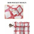 thumbnail image 6 of Red Buffalo Plaid 2 Panel Kitchen Curtains for Windows, Farmhouse Check Stripes Retro Geometric Bathroom Privacy Curtain, Home Décor Window Treatment for Bedroom/Living Room 55"x45", 6 of 6