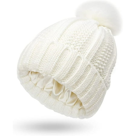 Bonnet pour femme hiver, bonnet femme, bonnet tricoté pour femme, bonnet  chaud cache-oreilles pour jeune fille avec pompon.
