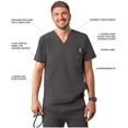thumbnail image 3 of Adar Addition Scrubs for Men - Modern Multi Pocket V-Neck Scrub Top - A6010 - Pewter - M, 3 of 8