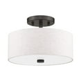 thumbnail image 5 of Beaumont Lane Mid-Century 11" 2-Light Metal & Fabric Semi Flush in Bronze, 5 of 16