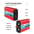 thumbnail image 6 of TATALIKEN 1500 Watts 3000 Watts Pure Sine Wave Power Inverter DC 12V to AC 110V/120V Car Inverter with 2 AC Outlets for Power Tools Home Vehicles RV Truck, LCD Display, 6 of 11