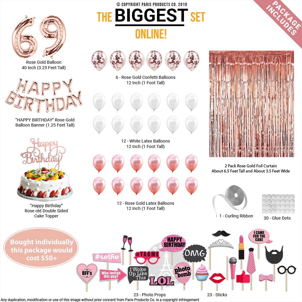 '69 Year Loved' Geburtstags-Banner – Rotes Glitzer-Banner, Buchstaben Je 12,7 Cm Hoch, Party-Dekoration