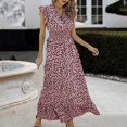 thumbnail image 4 of Gaecuw Womens Dresses for Wedding Guest V Neck Sleeveless Champagne Dresses Ankle Length Long Dresses Swing Party Dress Prom Dresses Flowy Graduation Dresses Solid Trendy Dresses Semi Formal Dress, 4 of 6
