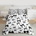 thumbnail image 2 of Homewish Ribbon Bow Tie Queen Comforter Set,Cute Bowknot Bedding Sets,White Black Bedding Comforter Set For Teens,Luxury Bedroom Decor Reversible,3 Pieces, 2 of 8