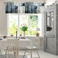 thumbnail image 3 of 2 Pack Valances Window Treatments, Blue and Grey Abstract Modern Art Blackout Drapes Adjustable Curtain Valances for Windows Living Room Kitchen Over Sink, 18x52 Inch Rod Pocket Valances, 3 of 6