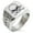 Silver, variant on Stainless Steel Pirate Skull & Crossbones Geometric Pattern Biker Style Polished Ring