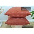 thumbnail image 2 of Modern Cotton Pillow Covers 18 x18 inches Terracotta / Woven Loom Stripe Pattern Contemporary Luxury Cushion Covers Burnt Orange / Simple Throw Pillow Cases For Living Room Sofa, Couch, Bed, Set of 2, 2 of 14