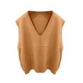 thumbnail image 5 of Sweater Vest Women Lightweight Sleeveless V Neck Sweaters Relaxed Fit Knitted Pull Over Sweater Vest Tops,Ginger L, 5 of 6