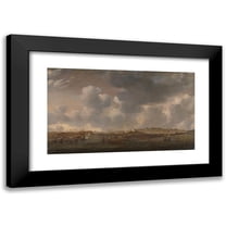Reinier Nooms 24x16 Black Modern Framed Museum Art Print Titled - View of Salee, Morocco (1662 - 1668)