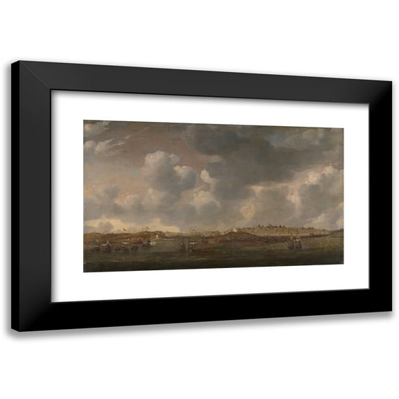Reinier Nooms 14x10 Black Modern Framed Museum Art Print Titled - View of Salee, Morocco (1662 - 1668)