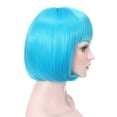thumbnail image 2 of Onedor 10" Short Straight Hair Flapper Cosplay Costume Bob Wig (T4535 - Teal), 2 of 7